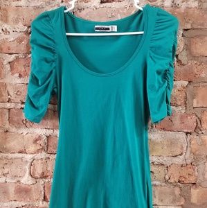 Zara Green Ruffled Shoulder Top